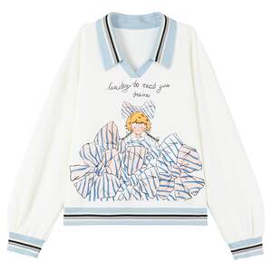 
KEIKO Light Sports White Sweater Suit Women's 2026 Spring College Contrast Color Lapel Top + Casual Shorts