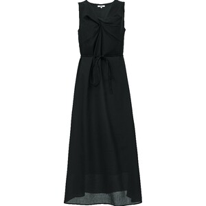 
ONLY summer elegant three-dimensional knot V-neck waist slimming sleeveless skirt black long skirt dress for women