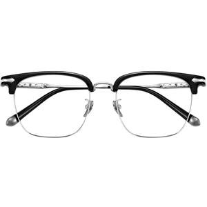 
Leshen professional glasses frame for men with myopia and astigmatism can be equipped with ultra-light pure titanium anti-fog half-rim glasses frame