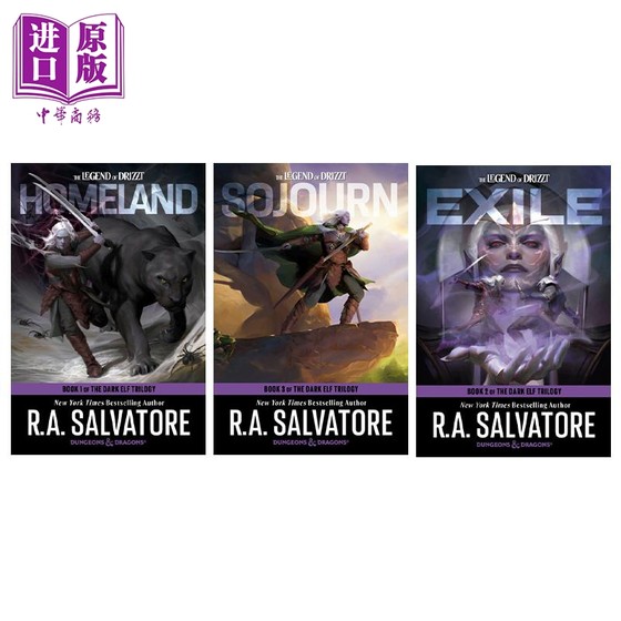 龙与地下城 黑暗精灵三部曲 英文原版 Dungeons Dragons The Dark Elf Trilogy R A Salvatore