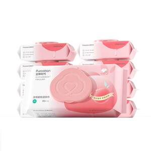 Cotton Era Peach Wet Toilet Wipes, Sterilizing Toilet Cleaning Wipes, Women's Special Private Parts Care, Cleaning and Hygiene, Wiping Buttocks