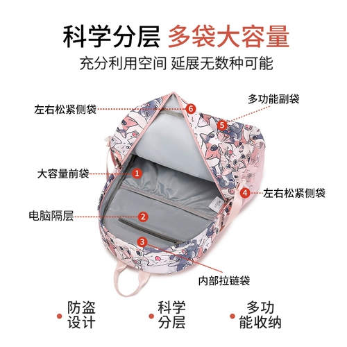 Yitai Show School Back Учащиеся начальной школы в третьем по шестое классы Легкие девочки с большим отпечатками