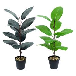 Simulated rubber leaves artificial bonsai plants black diamond floor landscaping decoration potted plant decoration living room