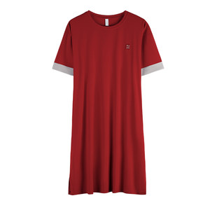 
Xuan Liang Modal cotton nightgown women's summer short-sleeved pajamas high-end large size red home wear dress cool feeling