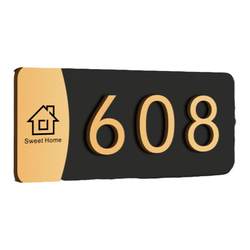 House number plate for high-end home heating