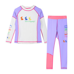 
Girls Swimwear Hot Spring 2026 New Children's Long-Sleeved Long Pants Split Swimsuit Suit Western Style Medium and Large Children's Swimwear