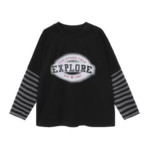 
Xiaoobao kids boys' T-shirt long-sleeved spring and autumn 2025 new children's spring clothing medium and large children's fake two-piece tops