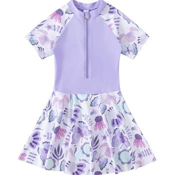 Girls' one-piece quick-drying hot spring swimsuit