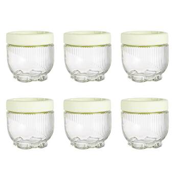 6-pack cat claw glass storage jars with lids, sealed jars, cups, dried fruits, food-grade stackable splicing set