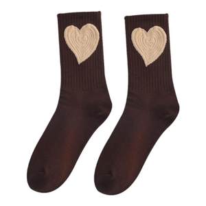 
Internet celebrity big love socks women's long tube autumn and winter pure cotton ins trendy and cute Japanese love heart couple outer wear mid-tube socks