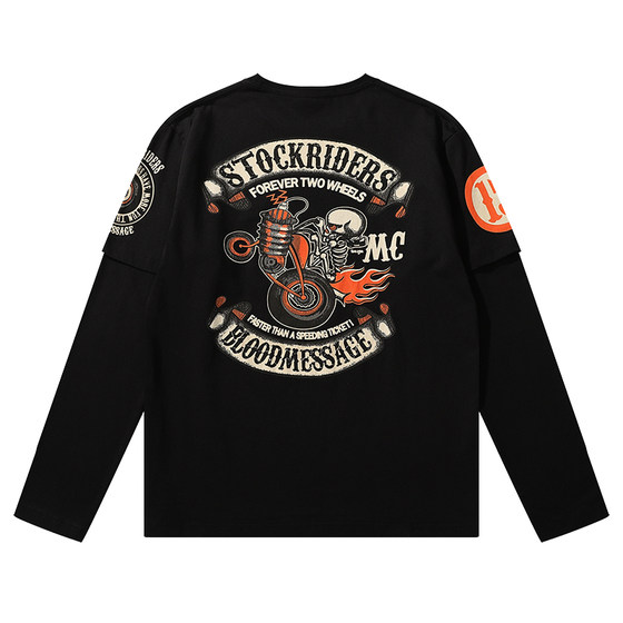 
Special Monkey Store Cost-effective Long-sleeved T-shirt Printed Floral Colored Base Shirt Spring and Autumn Students Boys and Women