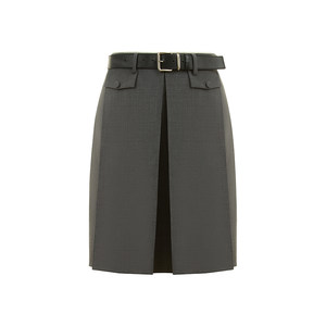 
[Same style as Zhang Ruonan] Fabrique smoke gray pleated short straight suit gray skirt for women in autumn