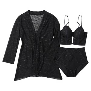 
Lace swimsuit, feminine one-piece, slimming, small breasts, gathering in hot springs to cover belly, ins new bikini swimwear