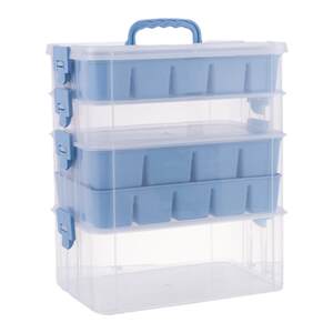 
Portable building block puzzle puzzle bean storage box that cannot be stepped on, transparent multi-layer packaging fusion bean educational toy storage box
