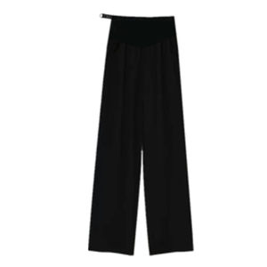 Maternity pants spring and autumn styles wear winter plus velvet knitted floor pants small casual wide-leg straight-leg plush trousers
