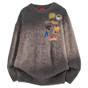 
Charles Heart American Pattern Printed Sweater Men's Round Neck Winter New Trendy Brand Couple Seahorse Hair Sweater