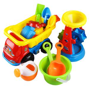 Children's beach toy car set bucket, sand digging, shovel, play sand, babies, baby girl and girl tools, Cassia