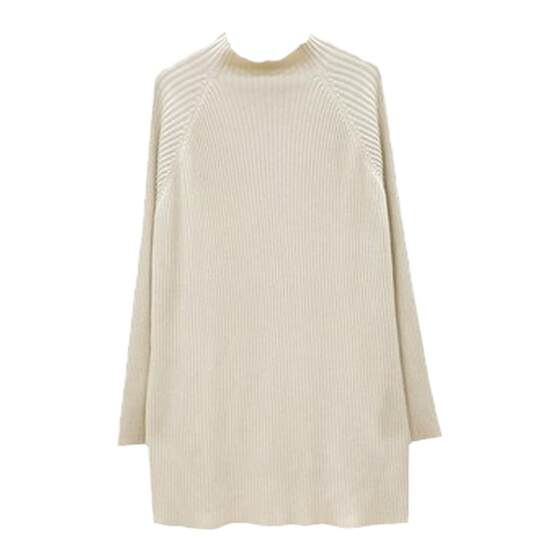 Maternity sweater mid-length autumn and winter style half turtleneck loose pullover with red soft bottoming shirt top for women