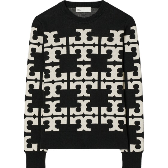 
[End of Season Offer] TORY BURCH Double T LOGO printed casual sweater 157093