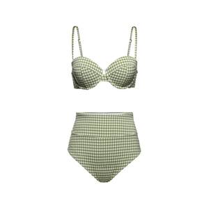 AtlanticBeach French retro swimsuit women's hot spring split swimsuit shows thin new grid bikini