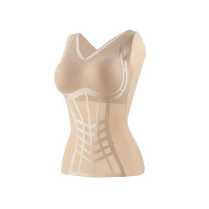
Tingmei Body Shaping Tummy Control Vest Women with Breast Pad 2026 Summer Thin Shaping Body Cup One-piece Bottoming Suspender Top