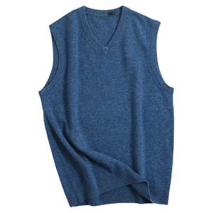 
100% pure wool vest for men, Merino wool V-neck vest, large size sleeveless cashmere sweater, knitted waistcoat
