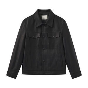 
G home men's autumn and winter sheepskin lapel casual jacket genuine leather leather jacket G25X124004/000 trend