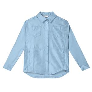 
FILA Fila Milan series women's woven long-sleeved shirt 2024 summer new casual loose fashion top