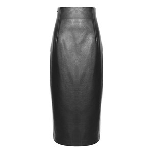 Autumn and winter women's leather skirt retro high pocket hip skirt super long side split skirt PU leather half -body long skirt