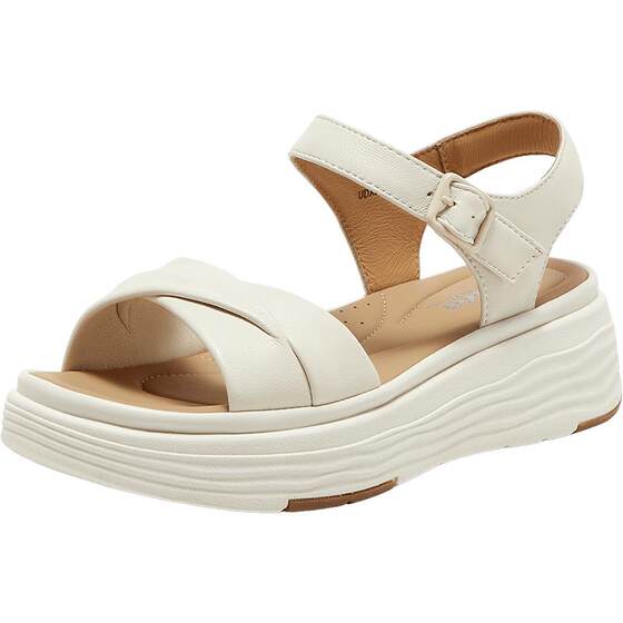 
Bata fashion sandals women's quarter mall new versatile sheepskin thick-soled one-strap sandals UDX29BL5