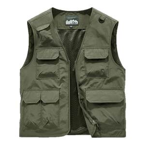 
Fishing vest men's multi-pocket workhorse clamp quick-drying tactical vest loose collarless vest jacket custom logo