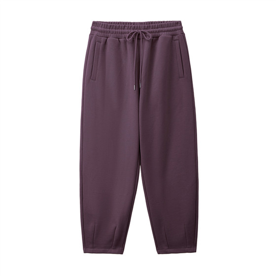 
GC new knitted sweatpants men's inner fleece casual pants pleated legs elastic waist sports pants 12115050