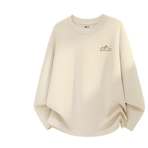 
Pull back men's long sleeve t-shirt 2026 new casual loose inner pure cotton bottoming shirt men's spring daily wear D