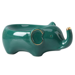 New creative ceramic lucky elephant soap box drain light luxury home high-end punch-free soap box storage rack