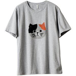 Single -filled ladies pure cotton home pajamas round neck short -sleeved cartoon shorts, nine -point pants summer women's clothing
