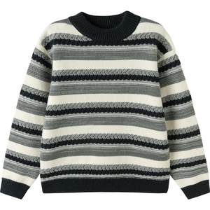 
Balabala boys' sweaters, medium and large children's striped sweaters, winter clothes, new children's clothes, children's pullover tops