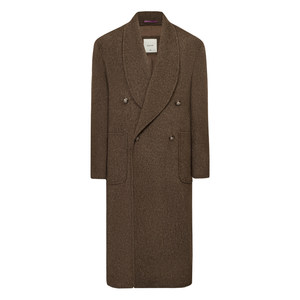[Double -sided wool men and women the same paragraph] Cultum thickened 900g of heavy green fruit collar woolen coat
