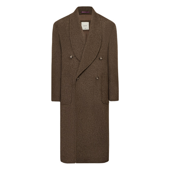 [Double -sided wool men and women the same paragraph] Cultum thickened 900g of heavy green fruit collar woolen coat
