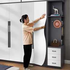 Наклейки на шкаф 加厚壁纸家具改造翻新贴纸柜子衣柜门改色橱柜推拉门移门贴膜自粘