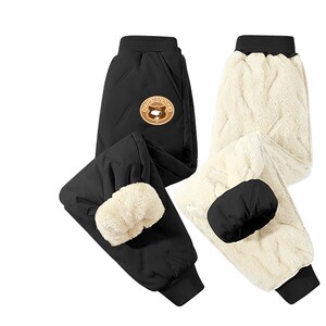 
Snoopy boys' fleece pants autumn and winter one-piece fleece pants boys warm cotton pants children's winter thickened down pants