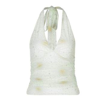 gusty retro millennium y2k hot girl halter neck top trend
