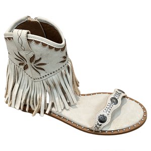 
ASH women's shoes round toe open toe metal buckle with tassel rivets flat heel fashion sandals AO160L40029