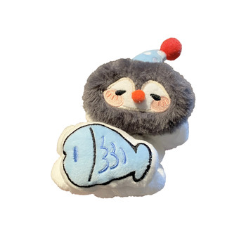 
Cute penguin fish plush face wash wrist strap