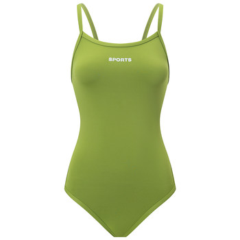 
Avocado green quick-drying anti-chlorine professional racing swimsuit for women