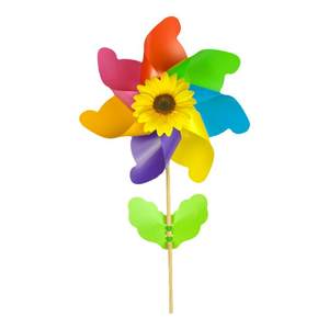 Sunflower wind vehicle outdoor waterproof land color games windmill toy scenic spot decoration rotation National Day windmill
