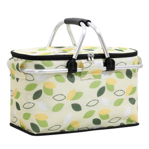 
Spring Outing Picnic Basket Insulated Shopping Basket Folding Portable Outdoor Picnic Camping Picnic Supplies Essential Internet Celebrity Basket