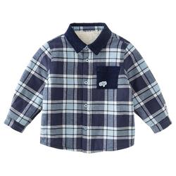 David Bella Children's Shirt 2023 Autumn And Winter New Boys' Plush Baby Plaid Shirt