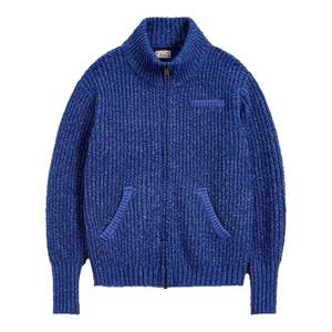 Madden workwear American ice blue cardigan thickened sweater stand collar drape high collar warm sweater jacket men winter