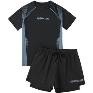 Men's swimsuit set professional anti-embarrassment large size loose swimming trunks winter hot spring men's swimming equipment complete set