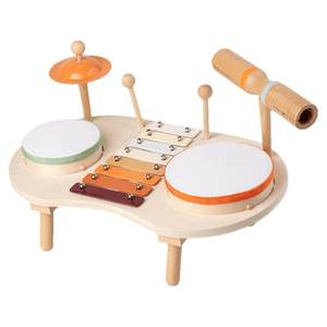 Montessorf Early Education Multi-functional Music Table Toys Drum Beat the Drum Beat the Gong Gong Child Association Percussion Instrument Stand Drum